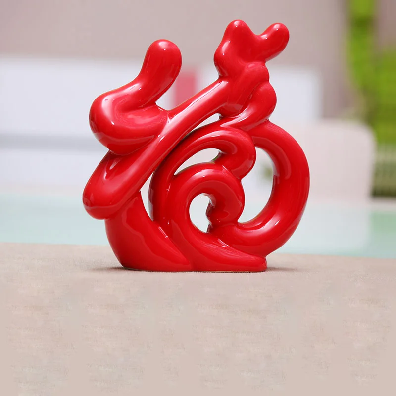 Украшение дома аксессуары красный керамический Настольный орнамент миниатюрный
