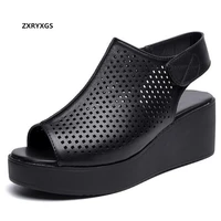 2021 new summer light platform sandals wedges non slip ladies sandals high quality pu women leather sandals shoes size 34 41