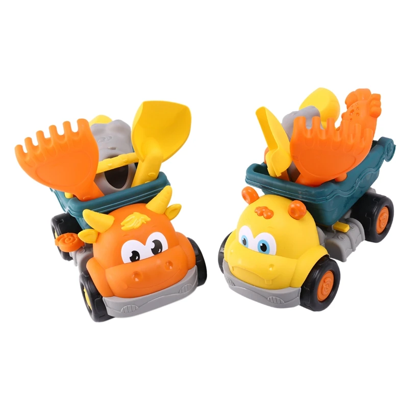 

6Pcs Beach Bucket Toy Cars for Children Kids Sandbox Set Kit Summer Toys for Beach Play Sand Water Game Play Cart