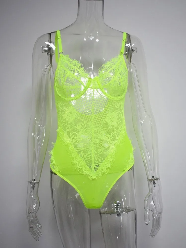 Цветочные Кружевные Боди, сетчатые Прозрачные Комбинезоны для женщин, цельные горячие прозрачные боди с глубоким вырезом, Женское боди
