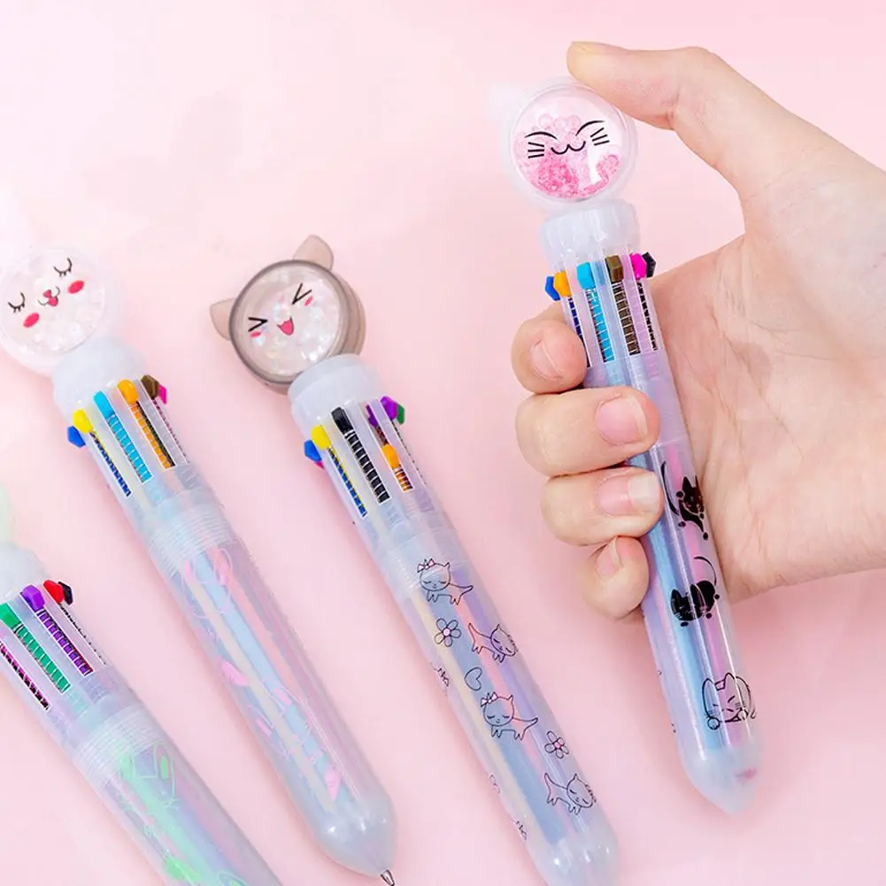 10 цветов шариковая ручка телескопическая гелевая канцелярские принадлежности