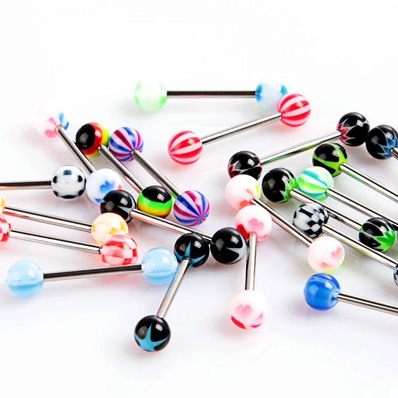 10/20 шт./упак. патрубок кольцо Штанга для языка Хрустальный шар Диско бара