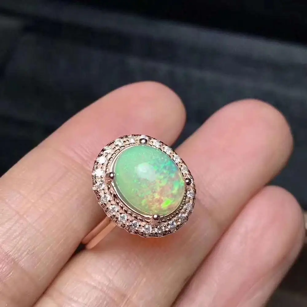 100% натуральным жемчугом и настоящий опал кольцо 925 пробы Серебряное для Для