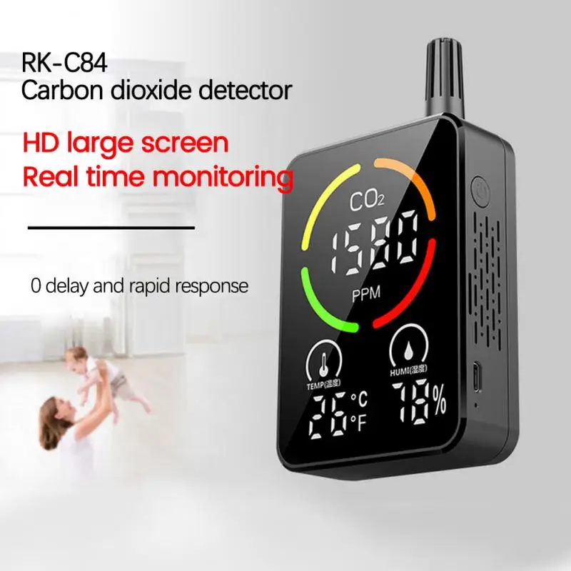 

Air Monitor CO2 Carbon Dioxide Detector Greenhouse Warehouse Air Quality Temperature Humidity Monitor Fast Measurement Meter