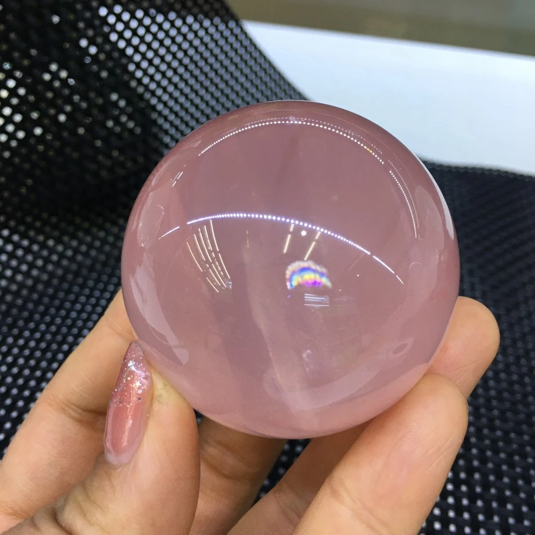 

60-70mm Natural Rose Crystal Ball Festive Party Embellishments Pink Quartz Stones Healing Home Decoration Fengshui treatment