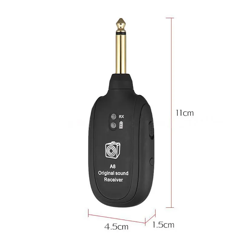 2 pcs a8 wireless guitar system drahtlose gitarre sender empfänger gebaut in wiederaufladbare für elektrische gitarre bass violine free glob