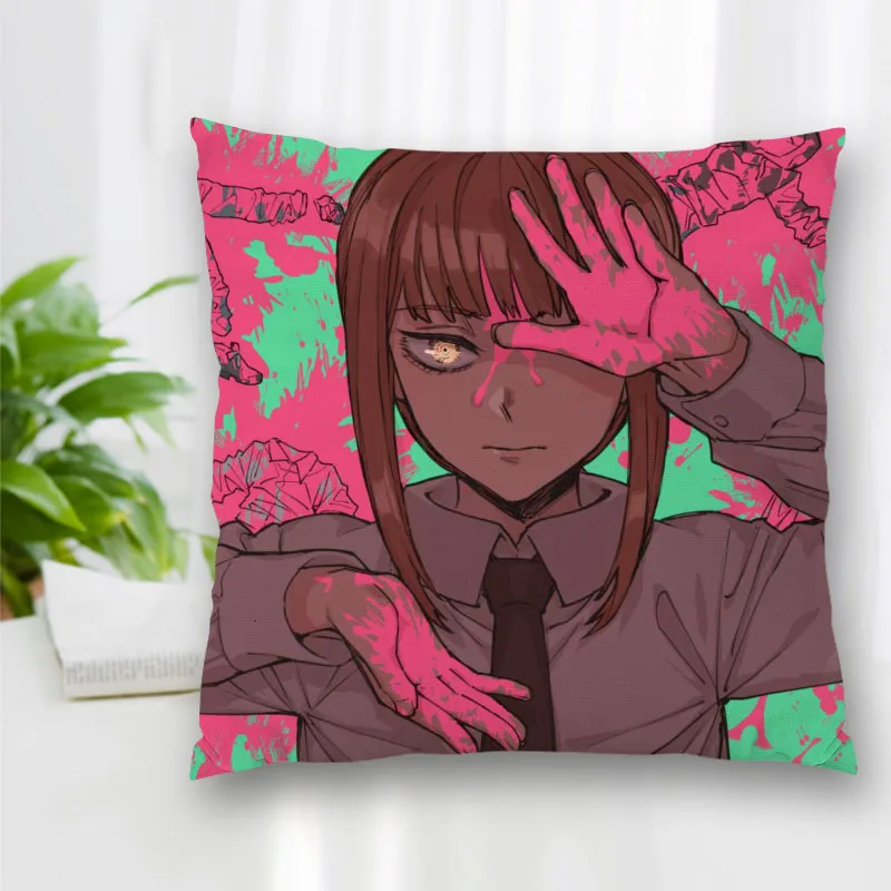 

Hot Sale Custom Decorative Pillowcase Chainsaw Man Anime Square Zippered Pillow Cover Best Nice Gift 20X20cm 35X35cm 40x40cm