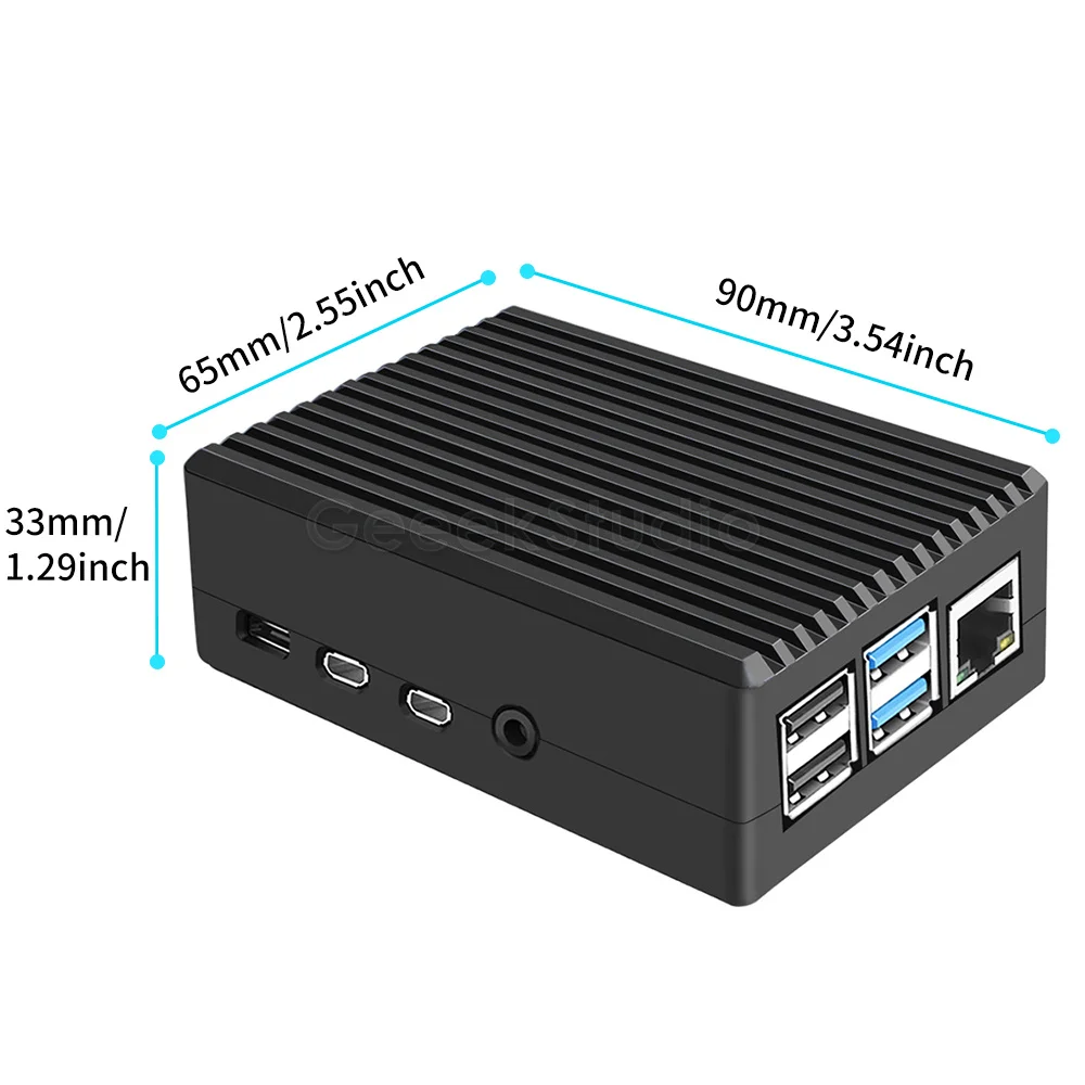 Черный/темно серый металлический чехол Корпус Корпуса с радиаторами термолента