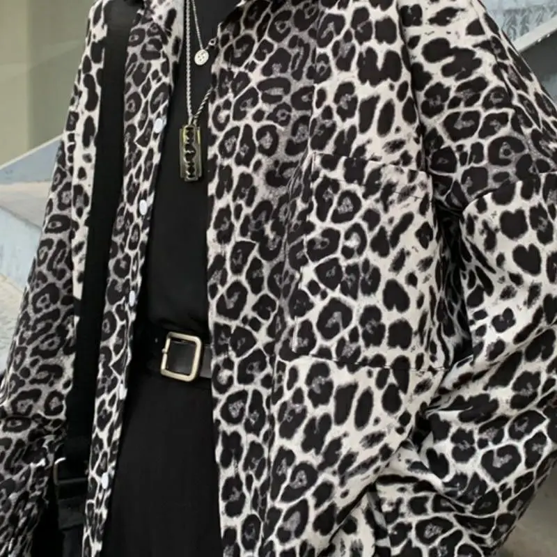 

Vintage Leopard Print Shirt Loose Long Sleeve Autumn Shirt Blusas Ropa De Mujer