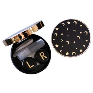 Новая портативная коробка для контактных линз для пары звезд Луны Черный с зеркалом чехол для контактных линз для женщин комплект держатель аксессуары для очков