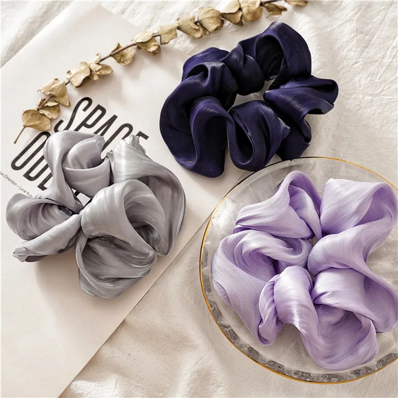 

New Satin Silk Scrunchies Women Elastic Hair rubber Bands Girls Bright Color Ponytail Holder Hair ties rope Hair Accessories