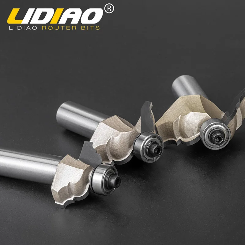 LIDIAO 1/2'' 1/4'' Professional 2 Arc Milling Cutter For Decorating Woodworking Chamfer End Mill Line Trimmer CNC Router Bits |