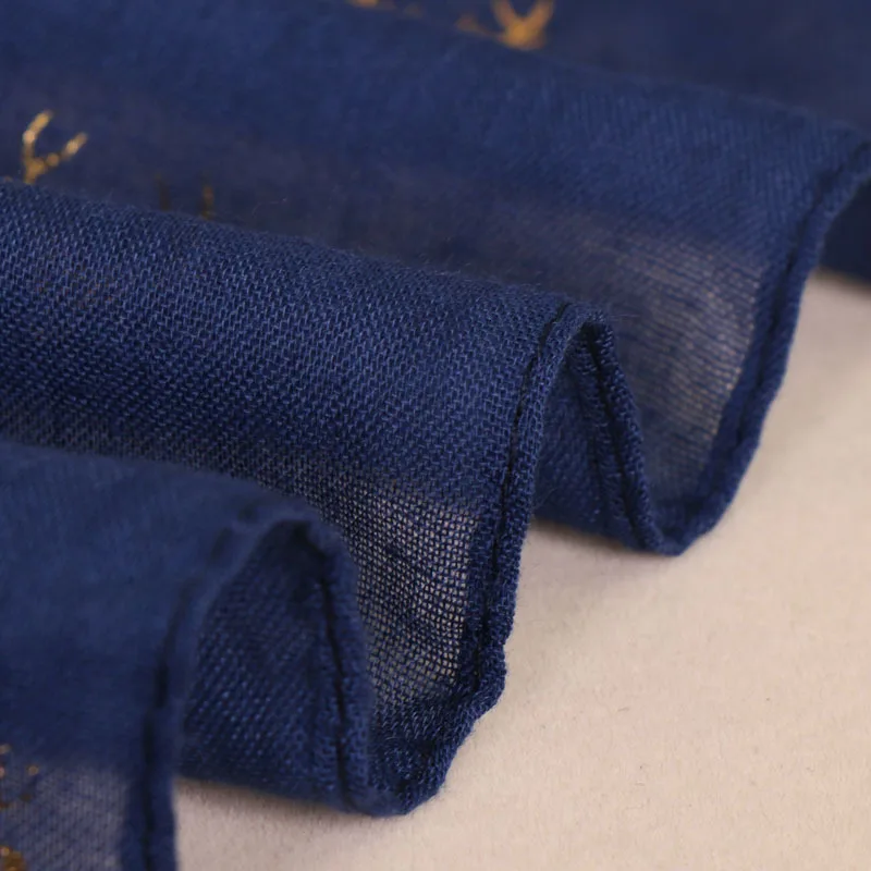 Новинка хлопковый и льняной шарф с бронзовым рисунком оленя Солнцезащитная шаль