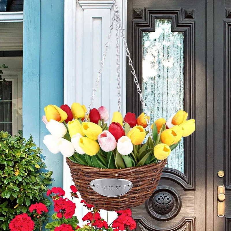 Ротанговая корзина для цветов ручной работы ротанг плантатор подвесная висящая