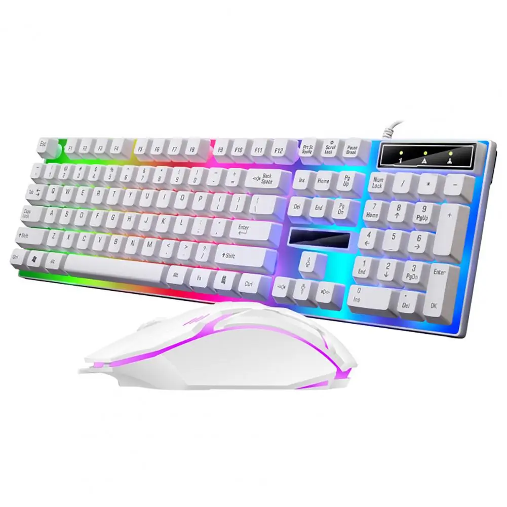 

2Pcs/Set G21B Office Mouse Backlight Wired USB Mechanical Gaming Keyboard Mouse for Office