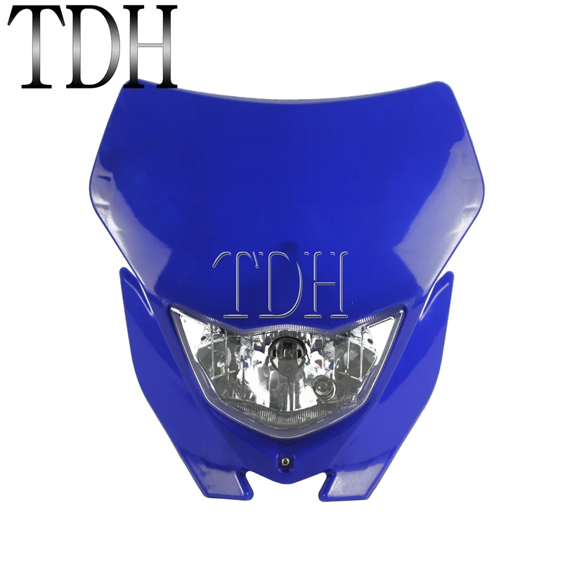 034 blue Белый синий Enduro MX двойной спортивный головной свет универсальная головная лампа для Yamaha YZ85 YZ125 YZ250 YZ450 WR250 WR450 F FX TTR TT-R 230 - Цвет: 034 blue