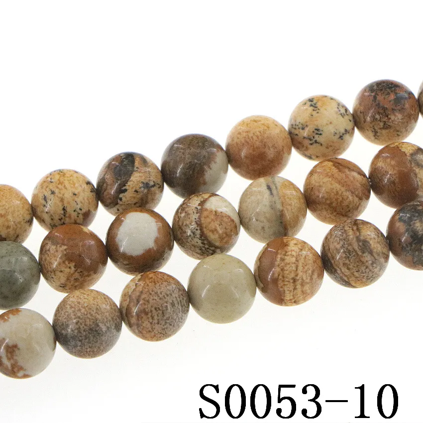 Fashion Natural Picture Stone Agates DIY4-12mm Beads Round Making Design Girl Gift Christmas Wedding Necklace Bracelet 15inch | Украшения и
