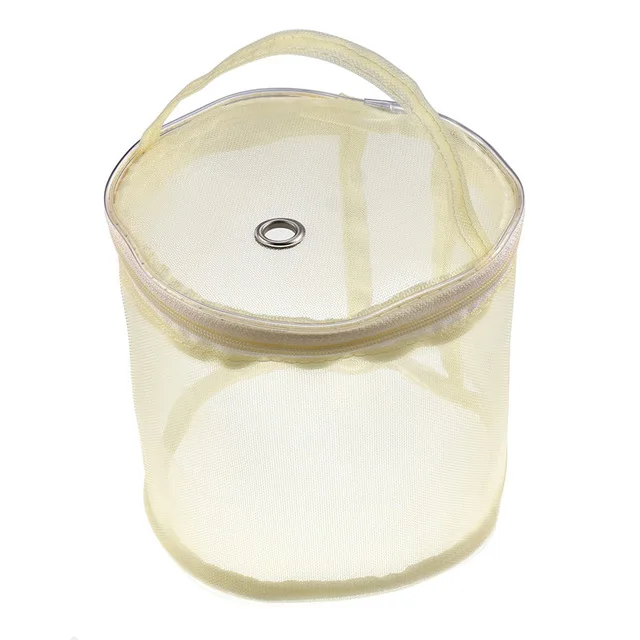 Small beige color Сетка Вязание иглы сумка для хранения полые нити вязаный крючком вязать сумка DIY Craft органайзер для ниток хранения Швейных аксессуары сумки рукоделие - Цвет: Small beige color