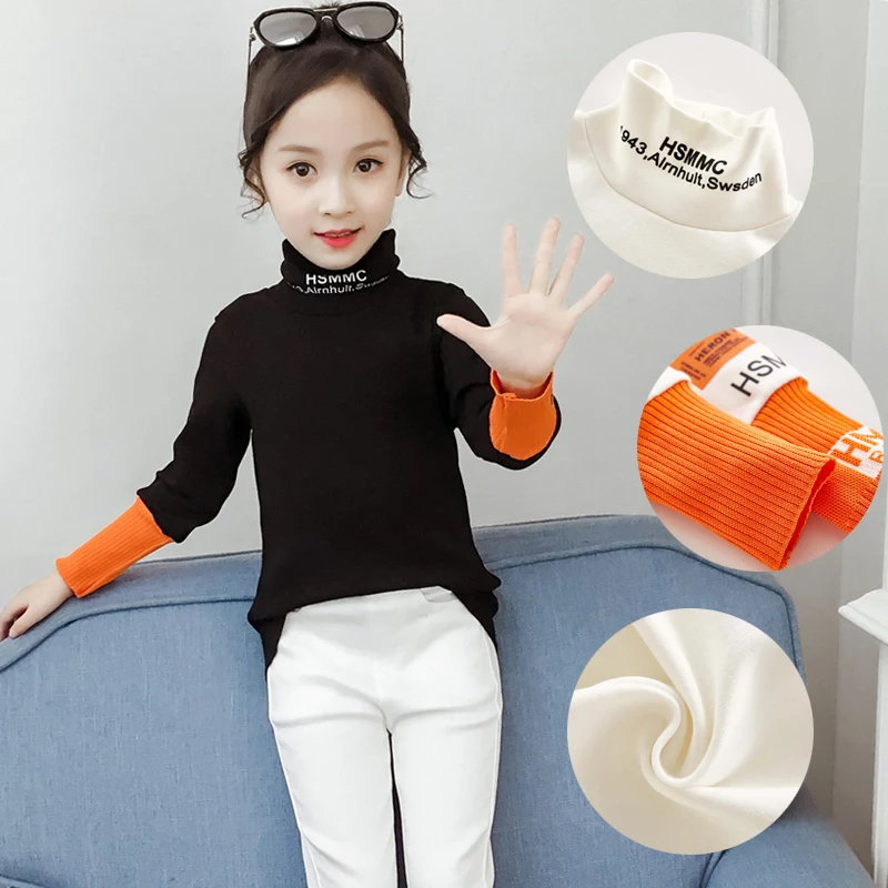 Детский джемпер для девочек коллекция 2021 года весенне осенняя модная футболка с