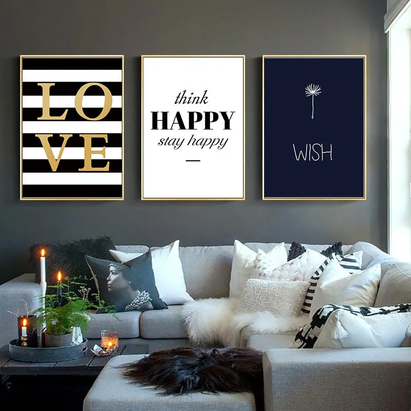 

Canvas Printings Letter Unframed American Style Wall Paintings Vintage Room Decor Turquoise Home Decor Minimalist Art
