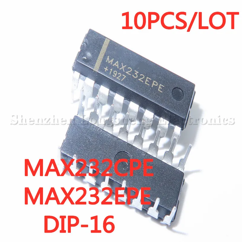 

10 шт./лот MAX232 MAX232CPE MAX232EPE DIP-16, последовательный преобразователь связи, микросхема, новая модель