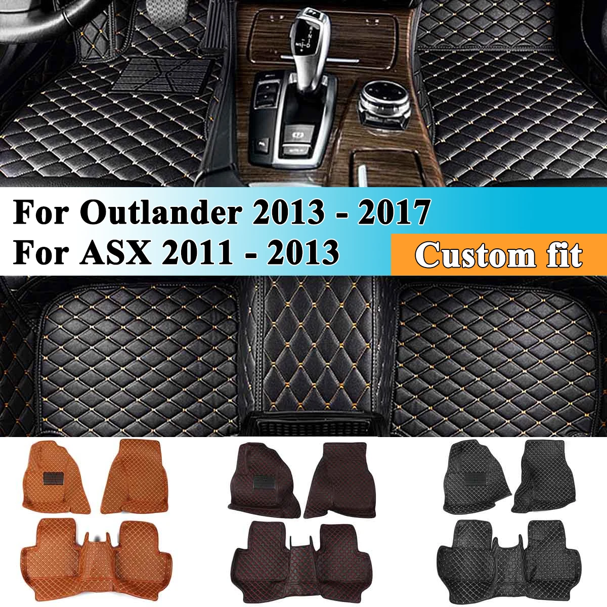 Автомобильный Водонепроницаемый коврики для Mitsubishi Outlander Asx 2011 2012 2013 автомобильные аксессуары, напольный коврик для ног коврик F& R Кожа