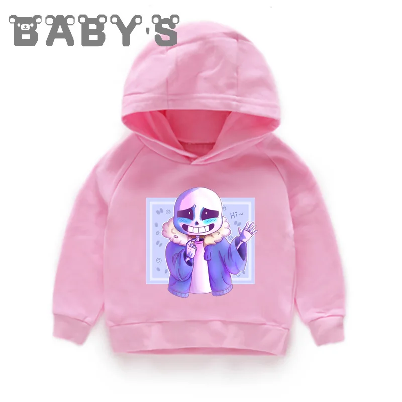 Детские толстовки с капюшоном; детские толстовки с принтом «Undertale Sans»; пуловер для малышей; топы для маленьких девочек и мальчиков; KMT2405