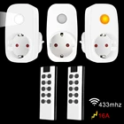 Умная Беспроводная розетка с дистанционным управлением, электрический переключатель, штепсельная вилка EU FR, 433 МГц, программируемый адаптер розетки с ночным освещением