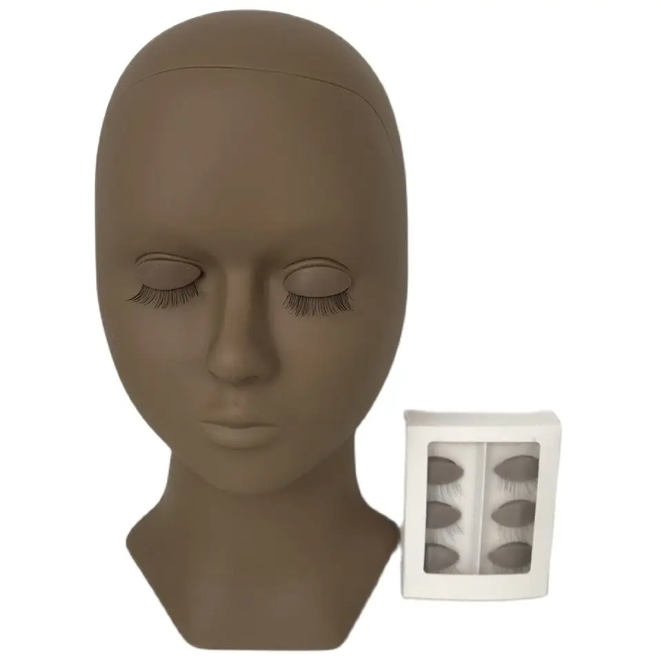 

Silicone Mannequin Head Eyelashes Extension Removable Eyes Learner Remove Eyelid Kit Practice Head Model Eyelash Teaching Tool