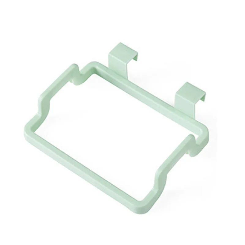 kitchen garbage bag holder in waste bin 1PC Plastic Cupboard Door Rubbish Rack cabinet door Hanging Trash Bag Rack Cloth Rack - Цвет: Светло-зеленый