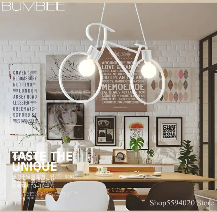 Ретро велосипедный декоративный подвесной светильник современный для гостиной