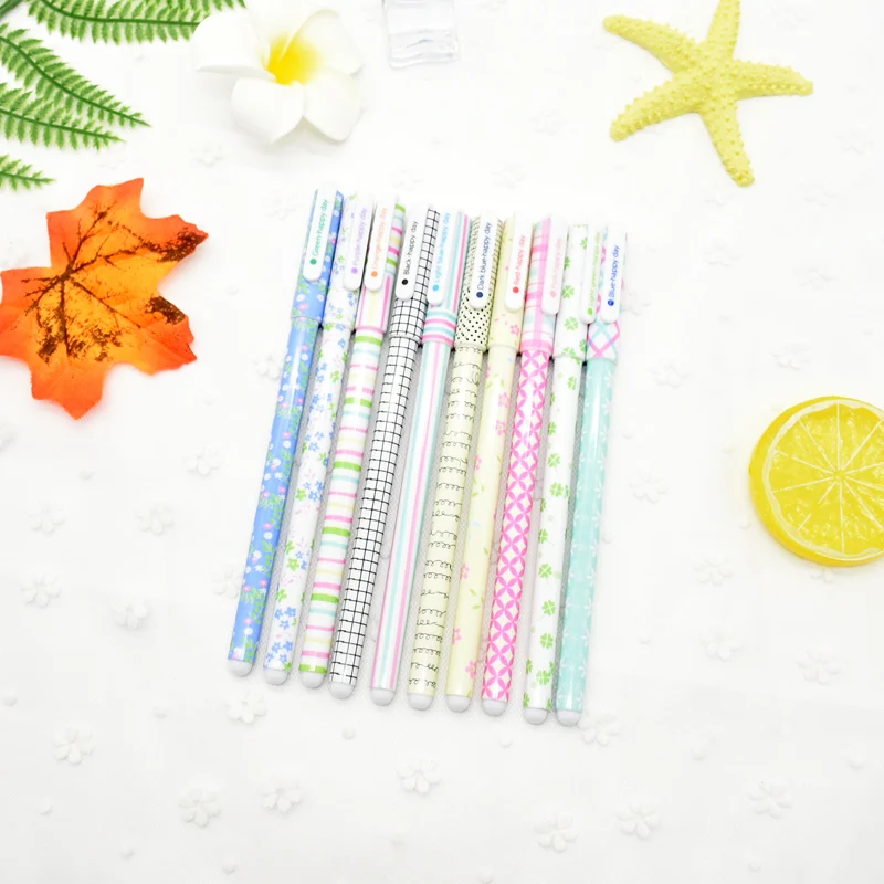 10 шт. цветная гелевая ручка кавайные ручки Pen Boligrafos Kawaii Canetas Escolar Милая