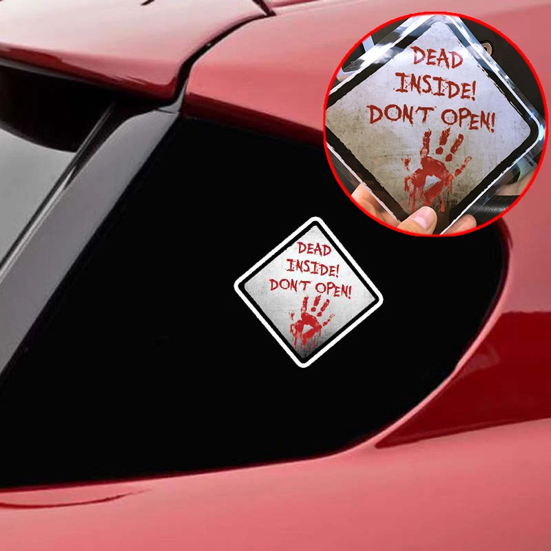 

Vehicle Sticker Walking Car Wall Art DEAD INSIDE DONT OPEN Decal Truck
