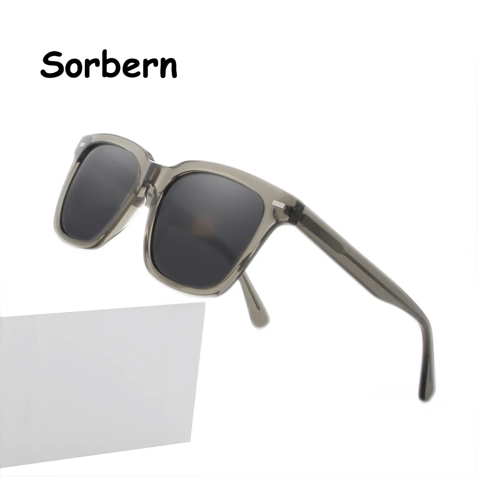 

Designer Rivet Square Sunglasses Polarized Men Acetate Men'S Driving Shades Lentes De Sol Hombre Women UV400