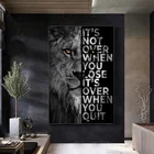 Слитный плакат в современном художественном стиле с изображением тигра и черных слов, Настенная роспись, декор для спальни, гостиной, холст