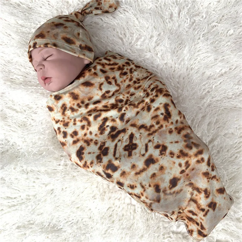 Детское одеяло + шапка Burrito детская мука тортильа пеленка 100% из хлопка фланели