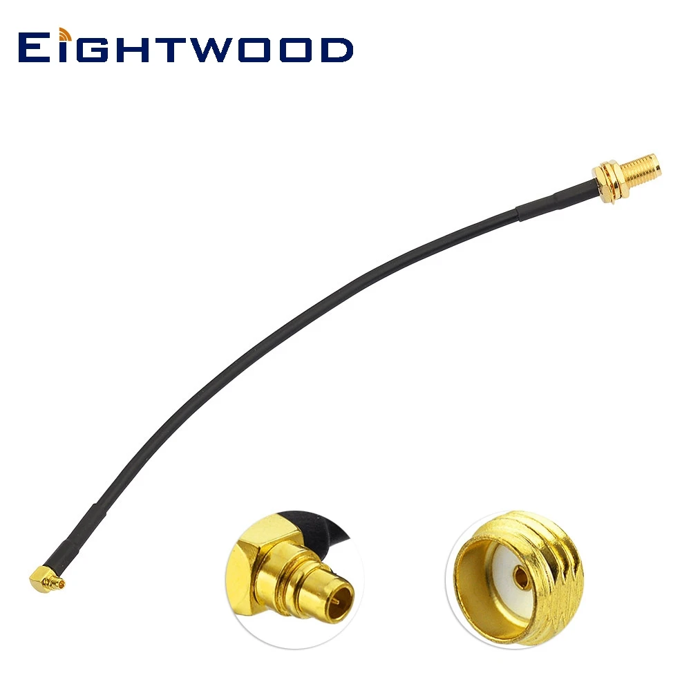 Eightwood MMCX штепсельная вилка с прямым углом для SMA Jack Female Blukhead RG174 15 см GPS Pigtail
