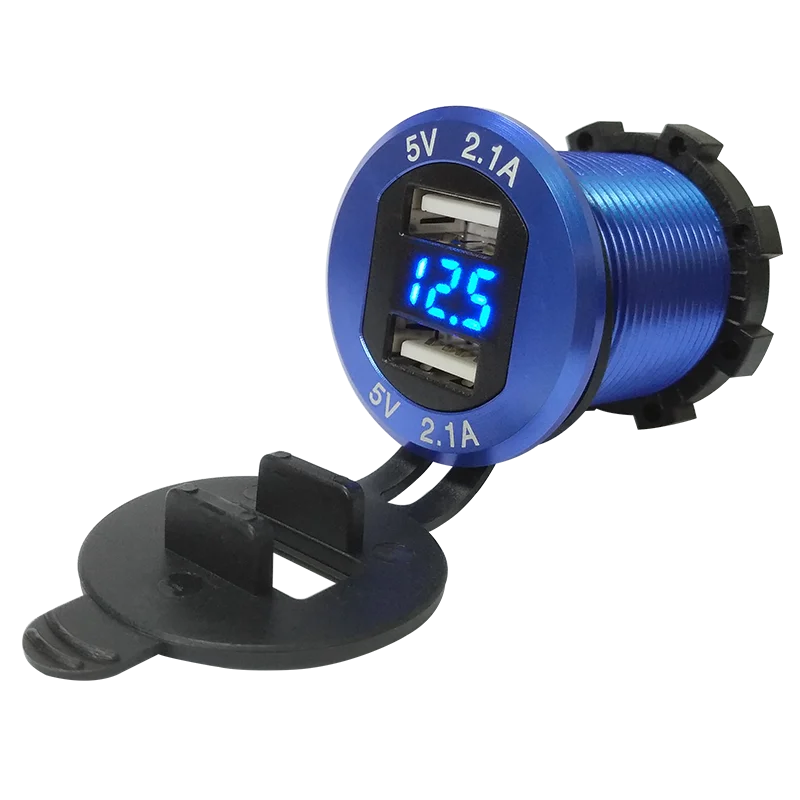 Водонепроницаемое автомобильное зарядное устройство в металлическом корпусе с