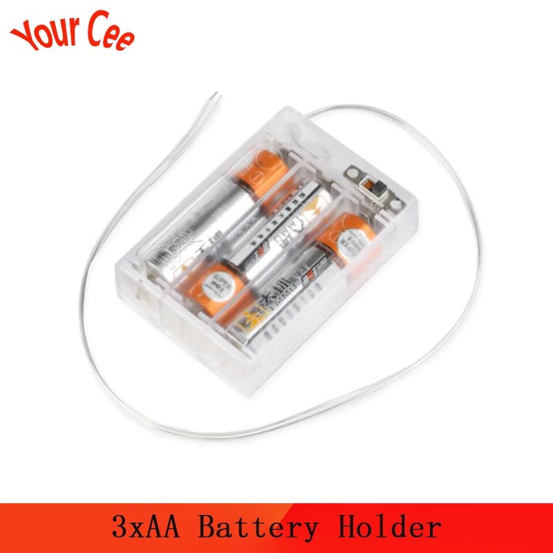 3xAA батарея 4 5 V держатель Коробка Чехол с переключателем свинцовый прозрачный для