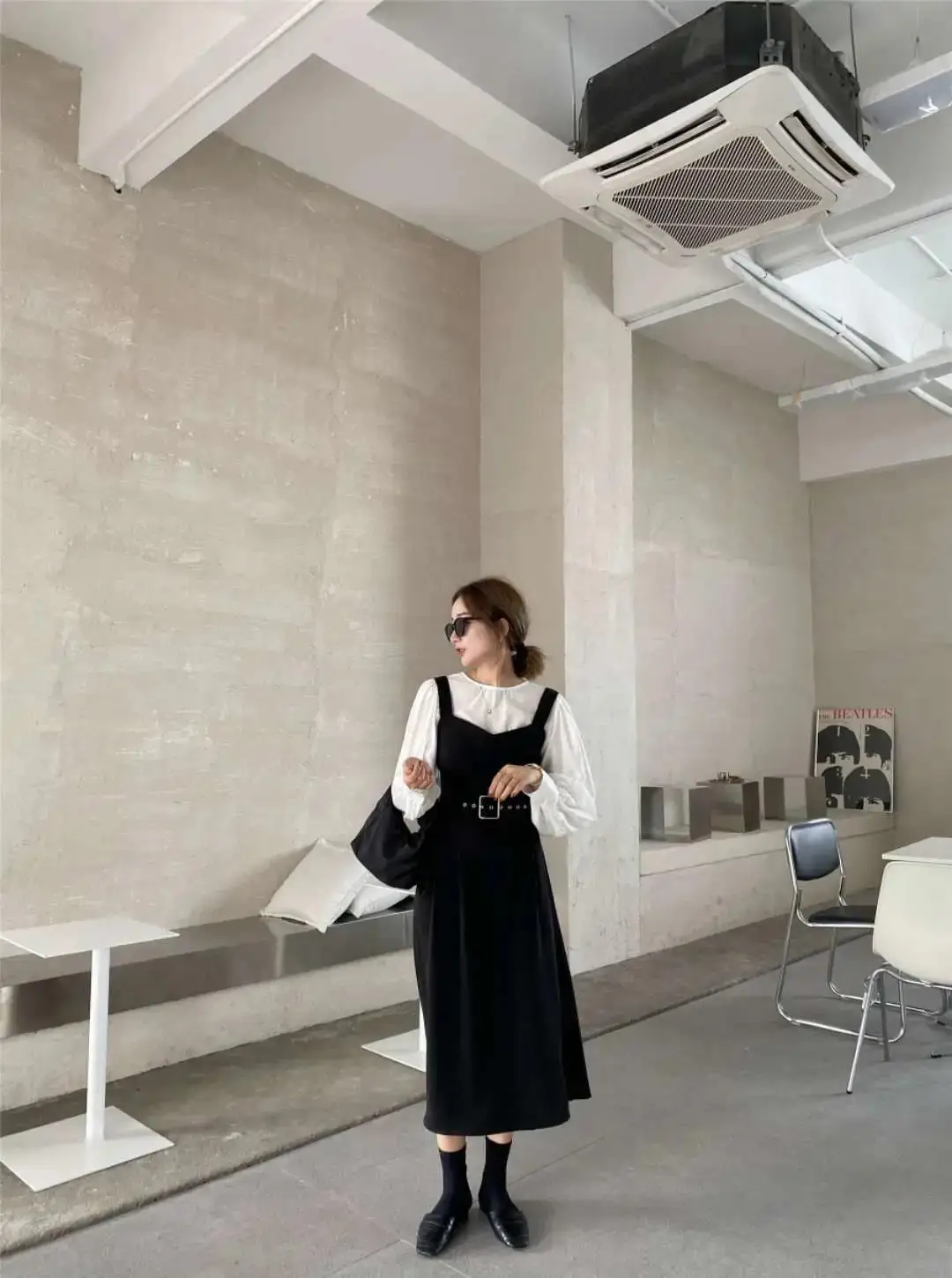 

Women's Single / Suit Spring Dress New Light Mature Style Suit Women's Long Sleeve Top + Waist Drawstring Dress Two Piece Set