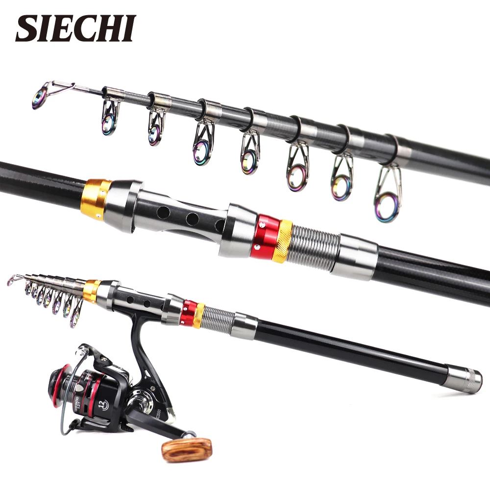 

SIECHI 1,8-3,6 м телескопическая удочка и Катушка 12 шарикоподшипников, портативная дорожная удочка, спиннинг, комбинированное удилище