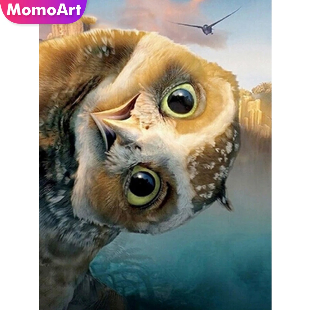

MomoArt Алмазная вышивка сова картина стразы Алмазная мозаика животное подарок ручной работы декор для дома