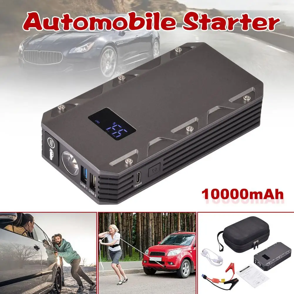 

Car Emergency Booster Starting Device 12V Car Jump Starter Power Bank 10000mAh Portable Battery Station For Motorcycle RV SUV