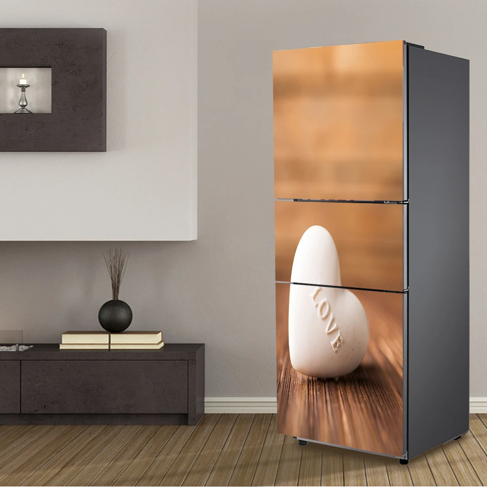 

yazi Flowers Pattern Fridge Sticker PVC Refrigerator Door Stickers Mural Decoration Kitchen Self-adhesive Wall Stickers Decor