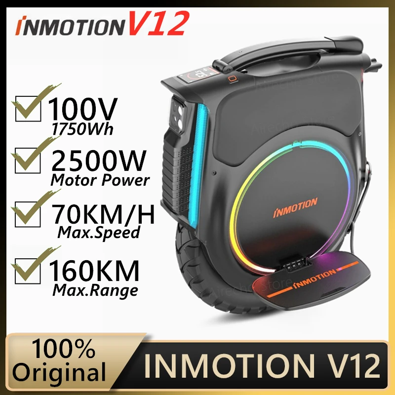 

VAT Inclusive Original INMOTION V12 Unicycle 2500W 100V 1750Wh 70km/h One Wheel Electric Self Balance Scooter Smart Monowheel