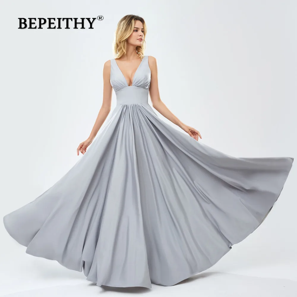 BEPEITHY длинное вечернее платье с глубоким v образным вырезом 2021 Vestido De Festa винтажное