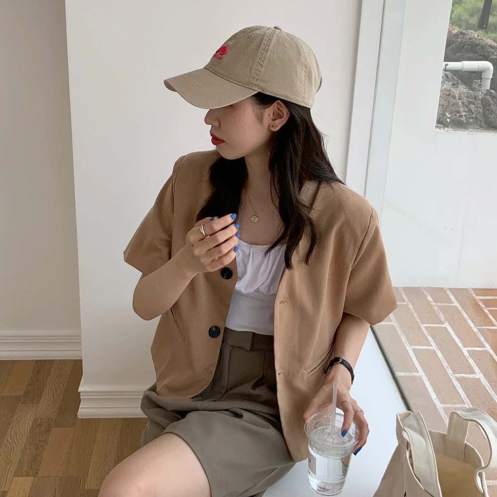 Женский короткий Блейзер однобортный пиджак с V-образным вырезом верхняя одежда