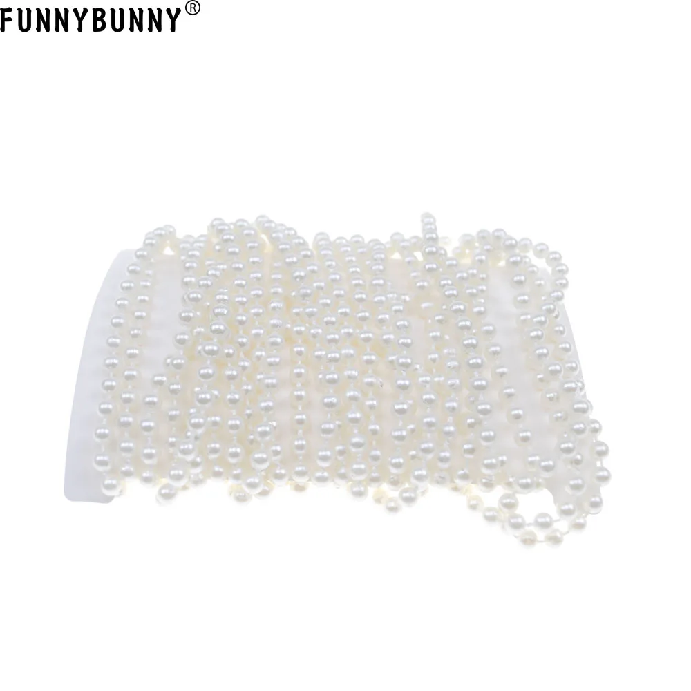 FUNNYBUNNY 5M Elegant Roll Ivory Pearl Trim Garland Strands String for Christmas Cheer Wedding Party Home Decoration Craft | Дом и сад