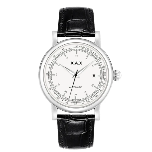 silver black strap Самовзводные автоматические часы для мужчин большие наручные часы Механические водонепроницаемые часы из нержавеющей стали - Цвет: silver black strap