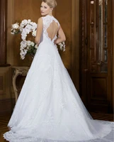 sexy backless 2 two piece detachable skirt wedding dresses vestido de noiva casamento com renda robe de mariage wedding gowns